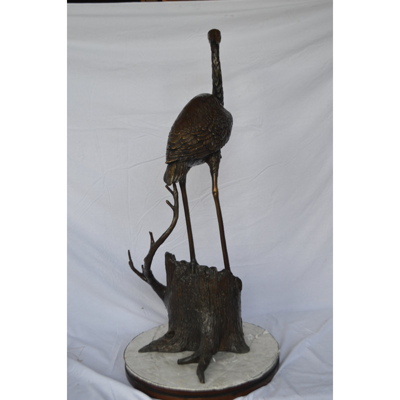 Copper and Metal Great Heron Perched Fountain
