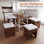 Ensemble de table de coin-repas extensible avec bancs et tabourets de rangement, ensemble de table de salle à manger de coin 6 pièces-380661249-380661251-380661254
