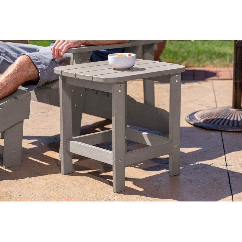 Anika Square Outdoor Side Table , 17.75'' in. W 17.75'' in. D, Light Gray