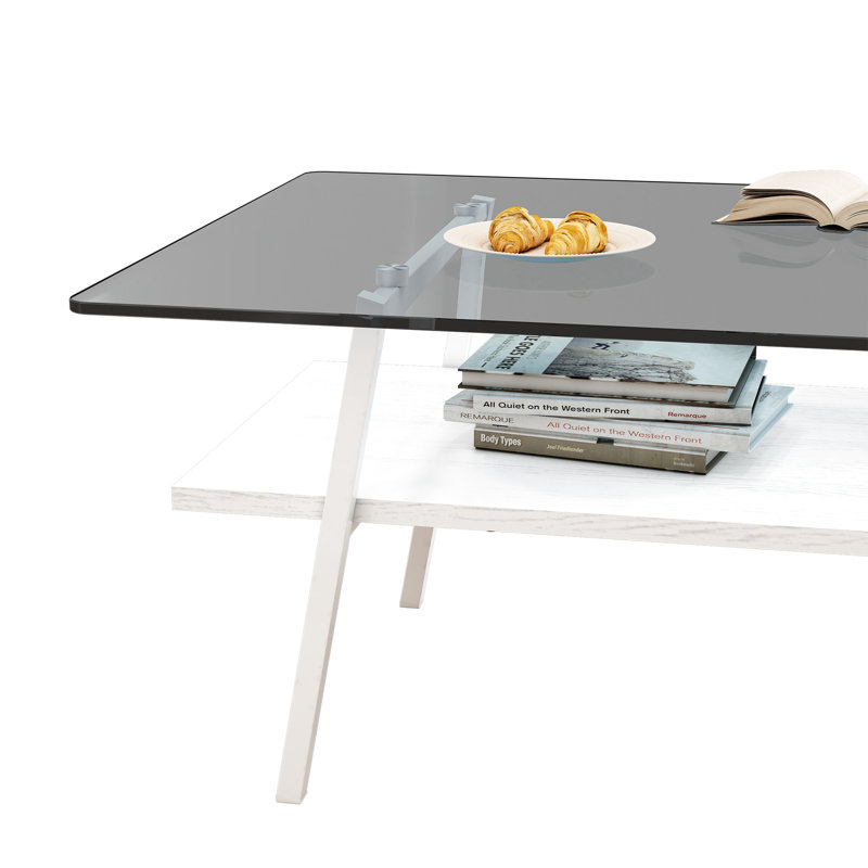  Table basse Shalia, Gris, Blanc