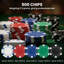 SPORTNOW 500-Piece Poker Chips Set with Card Shuffler and Shoe Silver