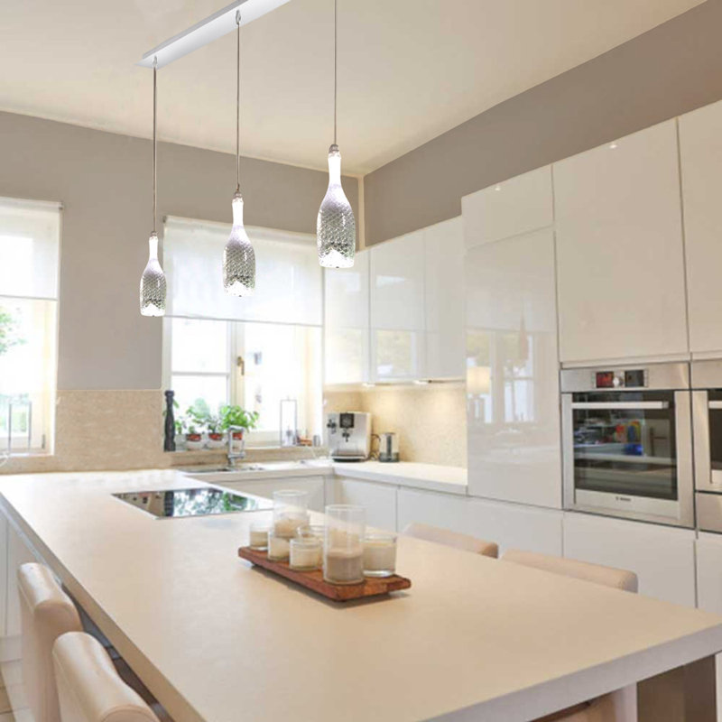 Flagon LED pendant lamp 3-flame for bottles