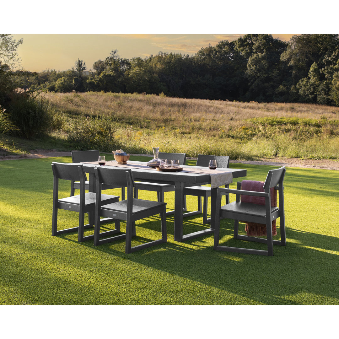 Edge Rectangular 6-Person 78'' Long Dining Set (Set of 7) POLYWOOD® 