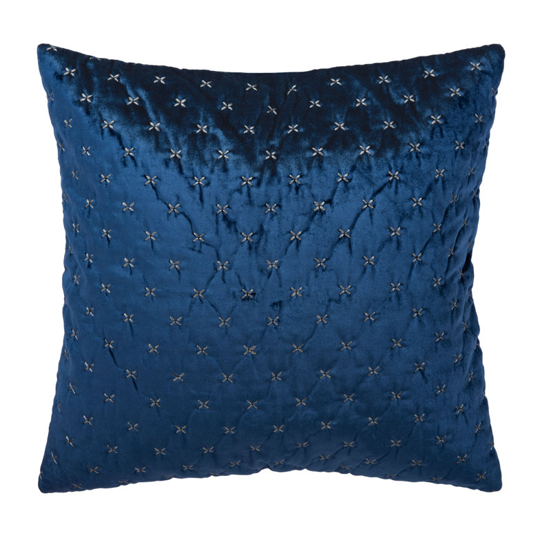 Deana Square Pillow Cover & Insert, Royal Blue