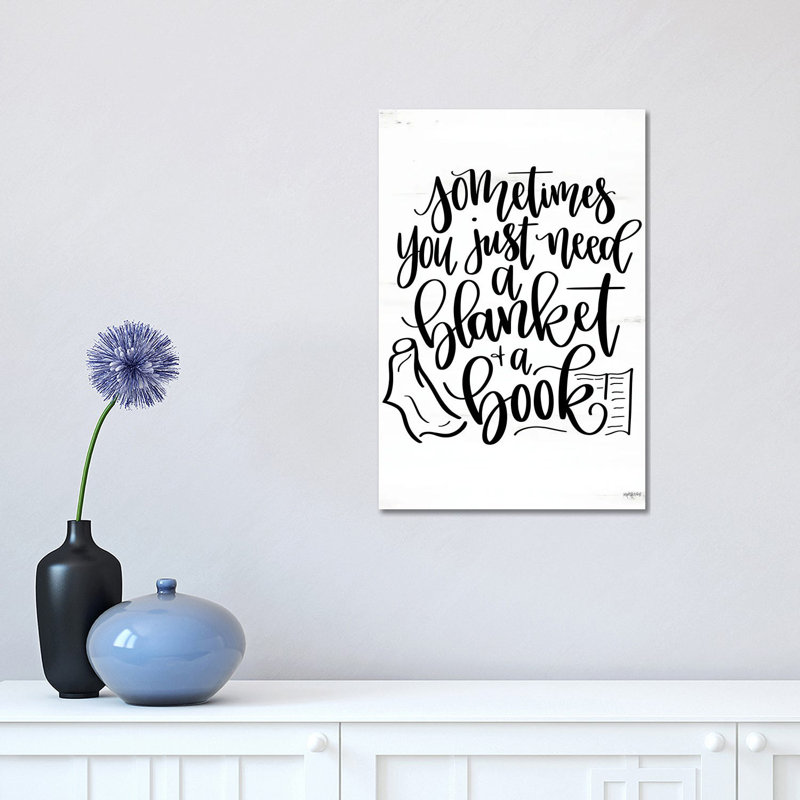 A Blanket And A Book by Imperfect Dust - Wrapped Canvas Gallery-Wrapped Canvas Giclée, 30.48 cm H x 45.72 cm W