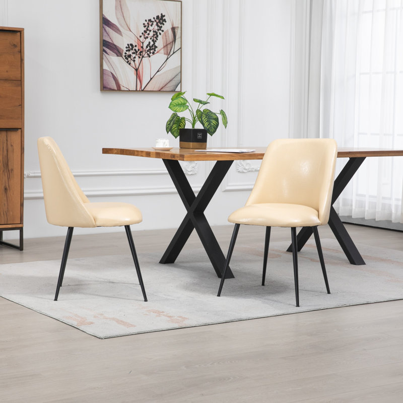Atlasburg 46cm H Upholstered Side Chair, Cream