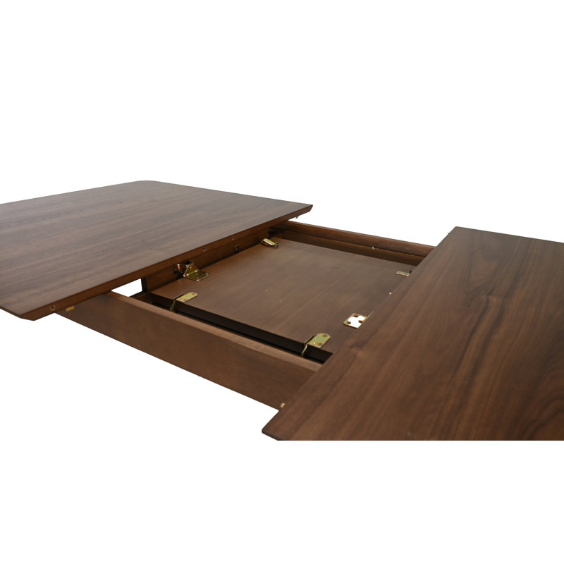 Braju Indoor Wood Extendable Dining Set, 7 Pieces: Table, 6 Chairs, Walnut