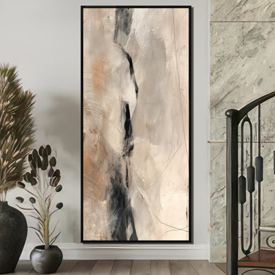 «Black and Grey Brushstroke», reproduction d'art sur toile