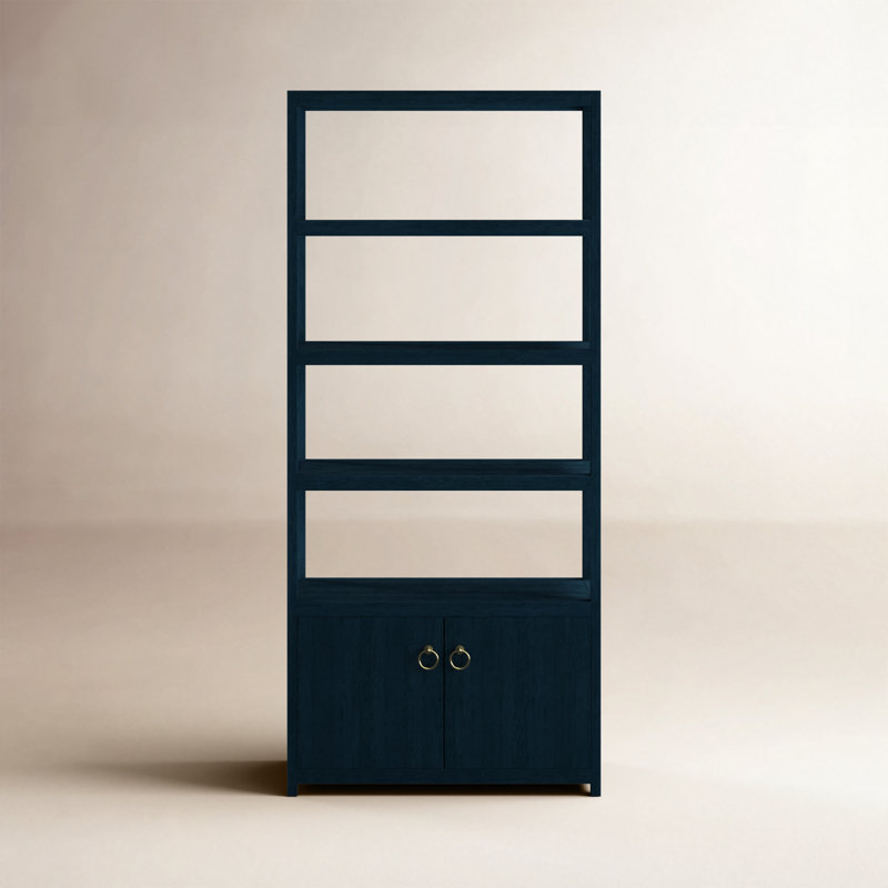 Elin Etagere Bookcase, Navy Blue