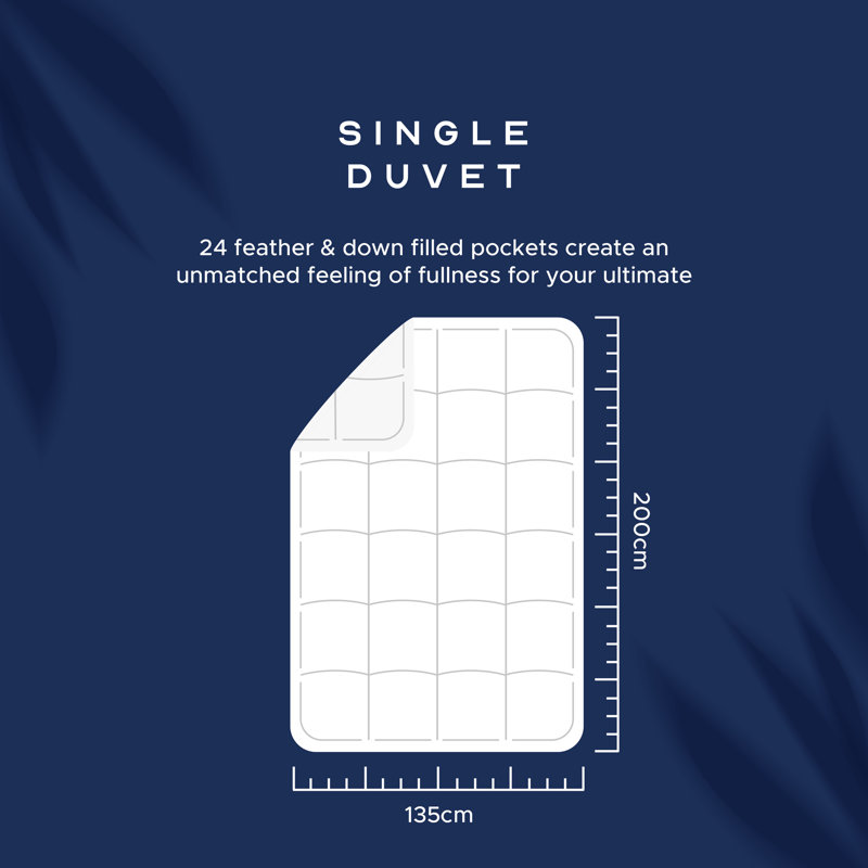 Retreat Snuggledown Sumptuous Goose Down Duvet 10.5 Tog All Year Round Premium Machine Washable, Single