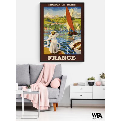 Idée de décoration rétro agence de voyage française, affiche classique française, idée de cadeau de petite amie française, impression de meilleur ami appartement en Europe