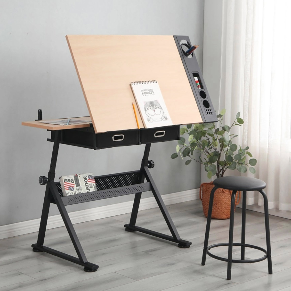 Inbox Zero Adjustable Metal Base | Wayfair