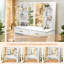Bureau de coiffeuse avec miroir et lumières, coiffeuse de maquillage avec 2 tiroirs et 6 tablettes de rangement, 3 modes d'éclairage à luminosité réglable, coiffeuse avec prise de courant et tabouret rembourré pour la chambre à coucher