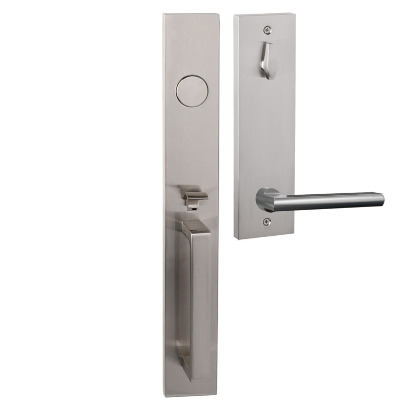 Bravura 973-839 Dummy Montgomery Handleset with Delray Lever in Satin Brass - R, Right, Satin Nickel
