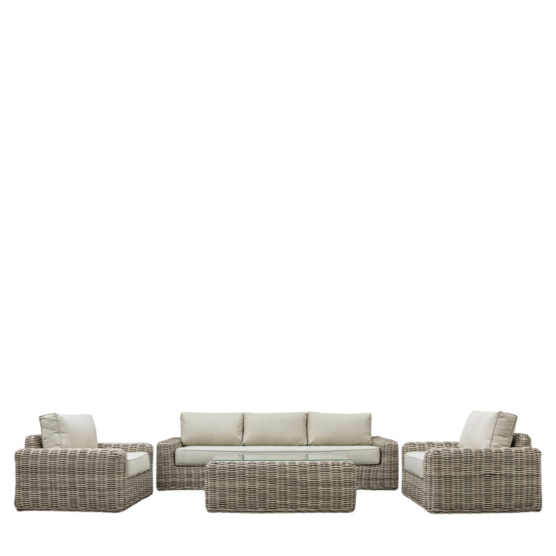 Kuulei Wicker Lounge Set - 5 Person Seating Group with Cushions