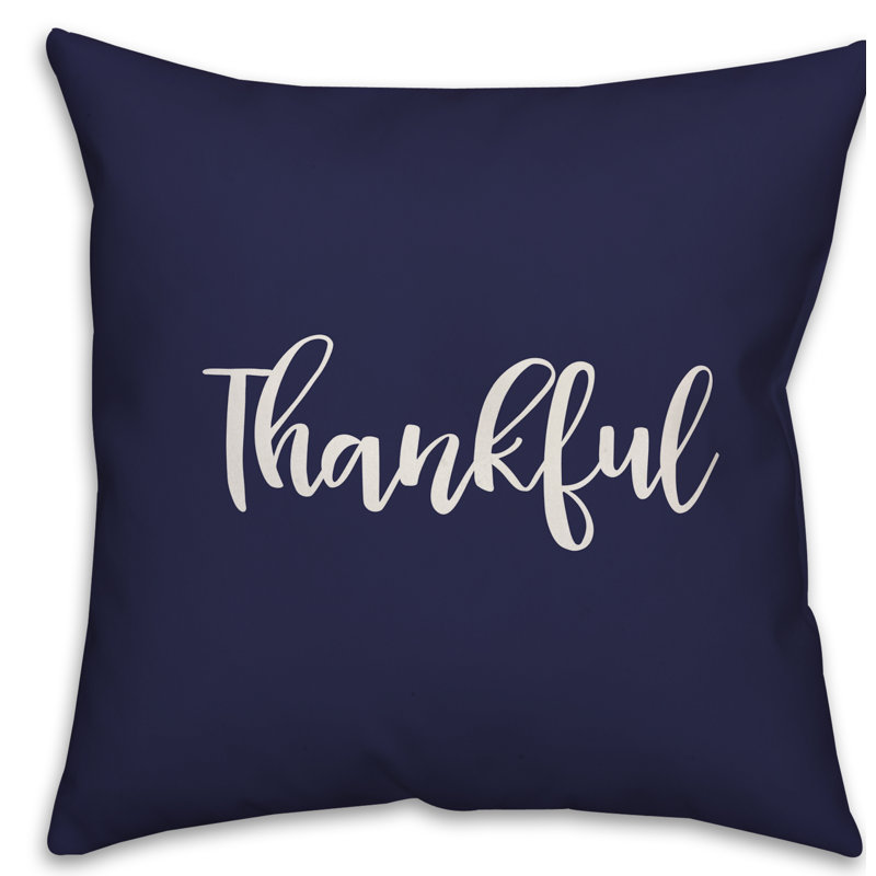  Coussin Thankful, Bleu marine, Coussin décoratif