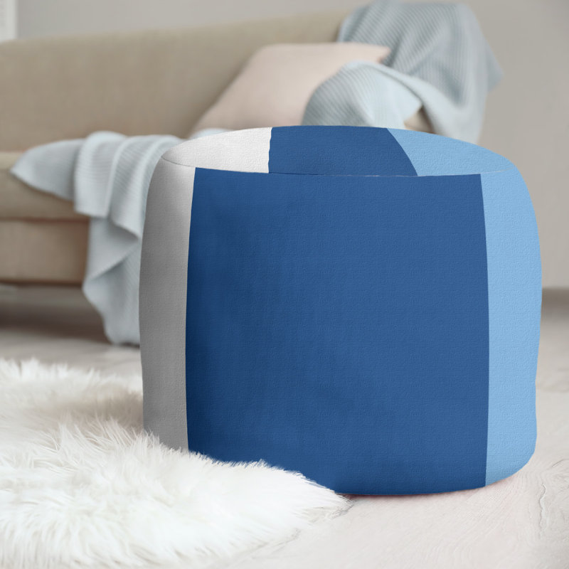 repose-pieds rond 20,5", Blanc / bleu royal / bleu