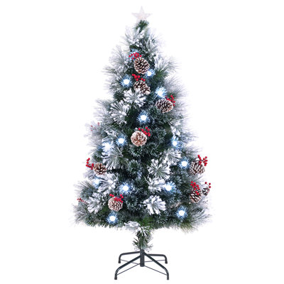 5 pi Arbre de Noël en fibre optique avec étoile colorée