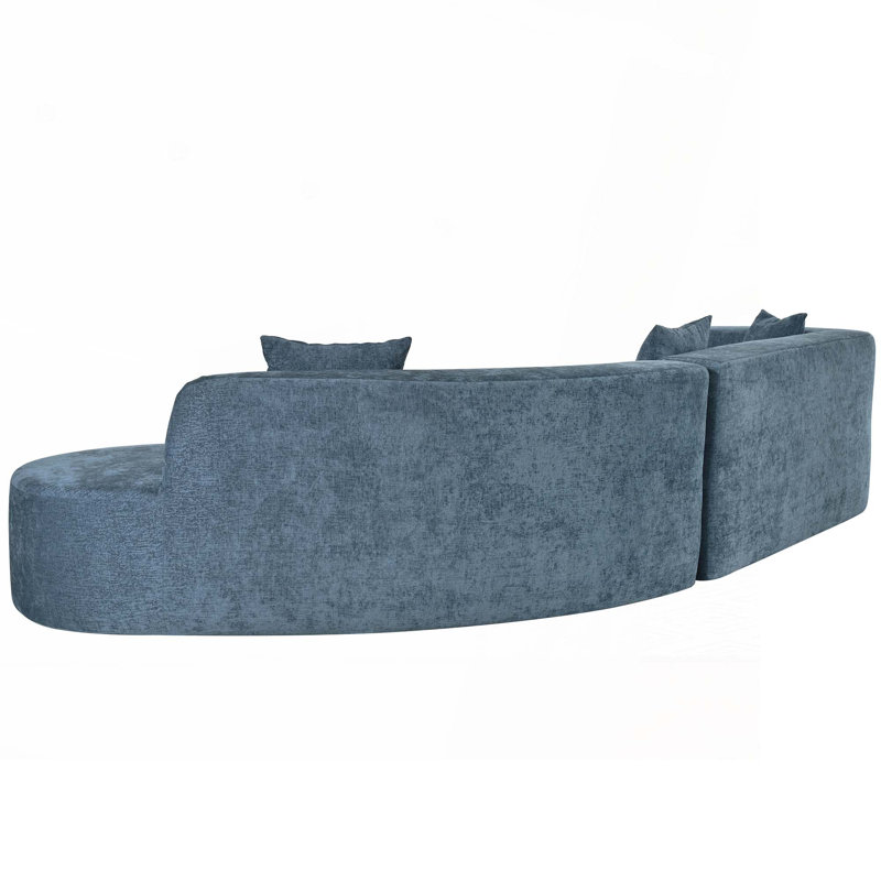 Canapé modulaire 2 pièces avec 3 coussins, Bleu