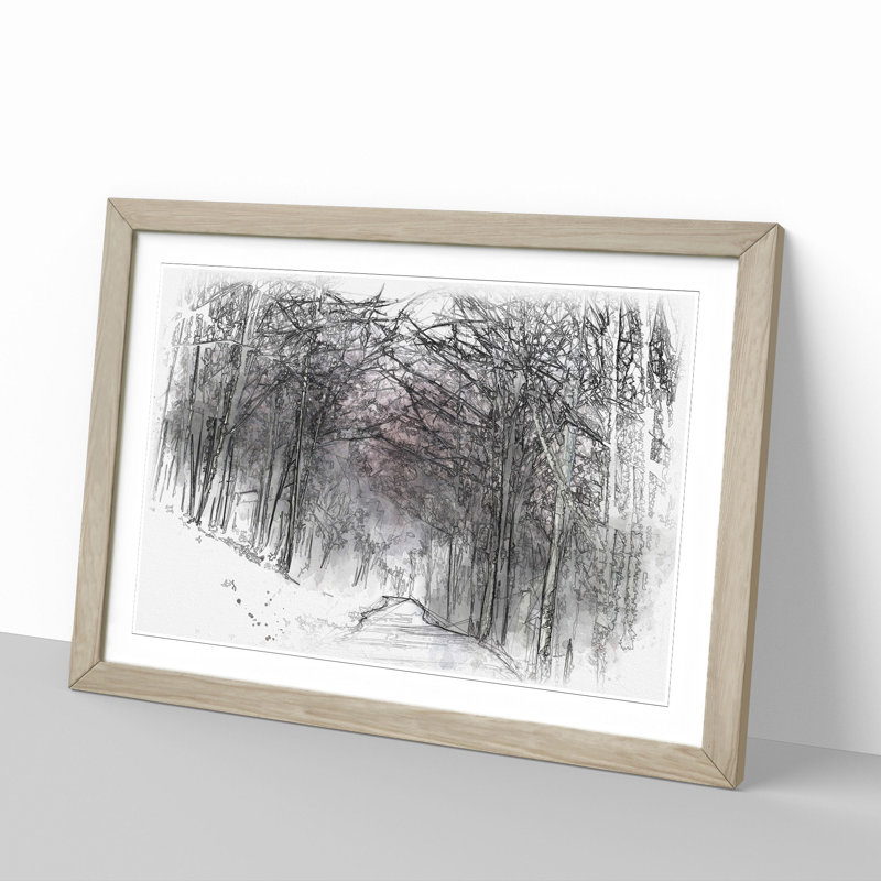 Forest View Vol.3 - Picture Frame Drawing, 36cm H x 48cm W x 2cm D, Oak