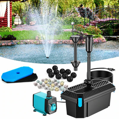 Ensemble de fontaine à filtre d'étang 40W avec pompe 660GPH