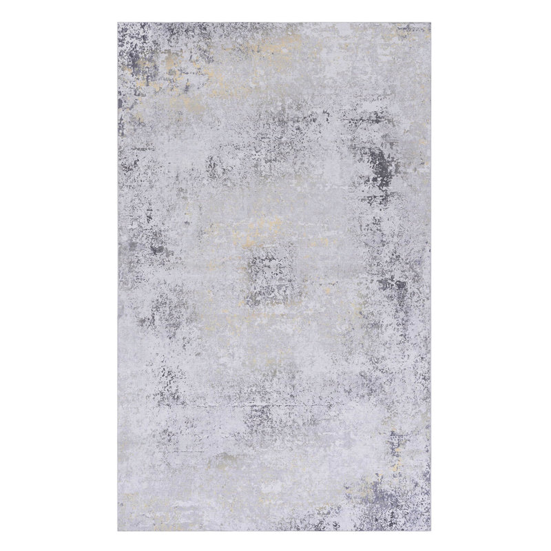 Machine Washable Rugs, Low-pile, Non-slip, Soft And Fluffy, Foldable, For Living Room - Gray Area Stain , Perfect Bedroom, Room, Kitchen, Dining