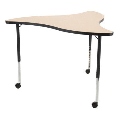 Structure Series Triangular Wave 48" x 44" Adjustable Height Mobile Collaborative Activity Table with Casters