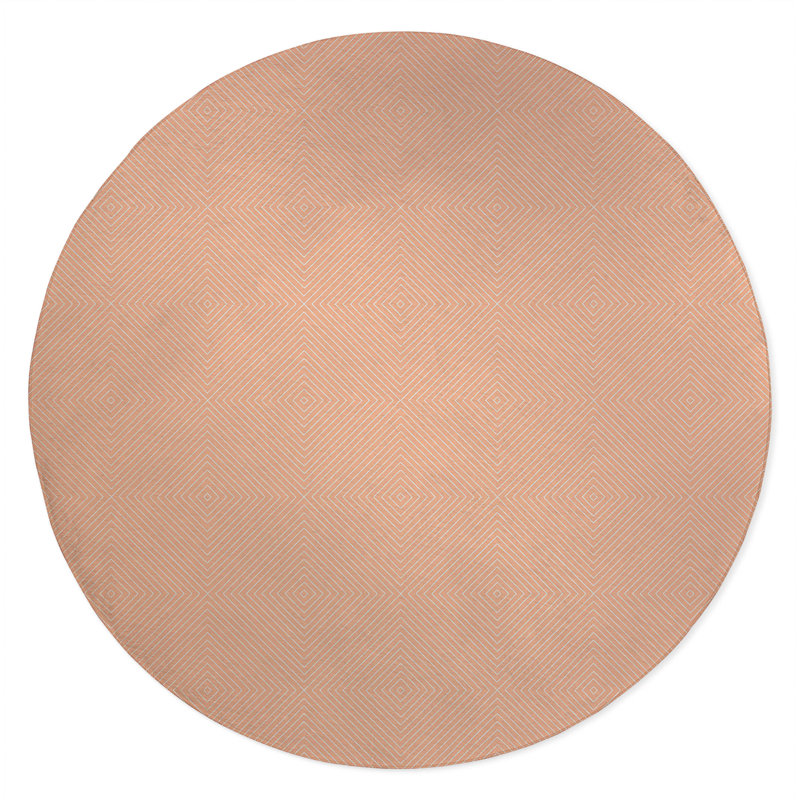 Eye Chev Non-Slip Outdoor Rug, Round 5'