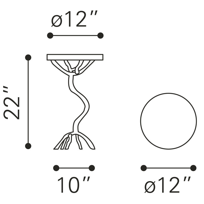 Table d'appoint Joel - blanc et argent