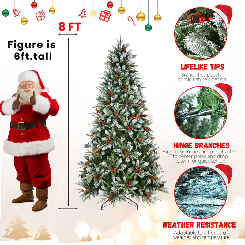 Arbre de Noël artificiel en PVC 8 pi, H 8 pi