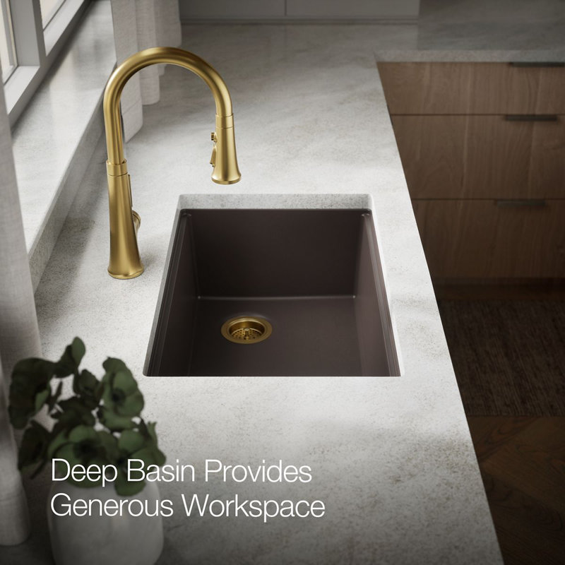 Billings Undermount Single-Bowl Kitchen Sink, Brown