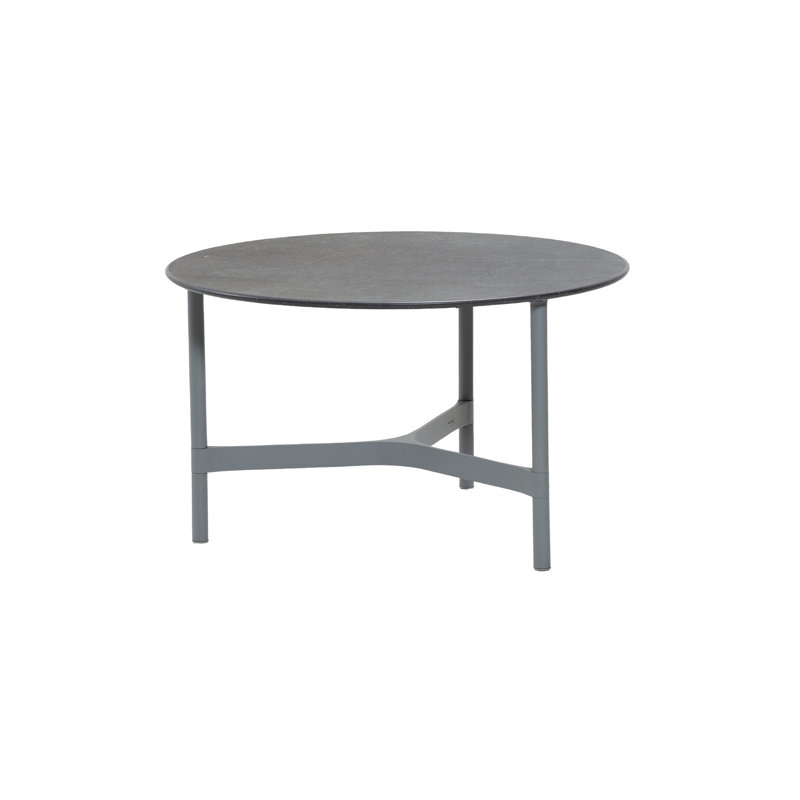 Twist Outdoor Round Coffee Table, Gray, 27.6", Lava Gray