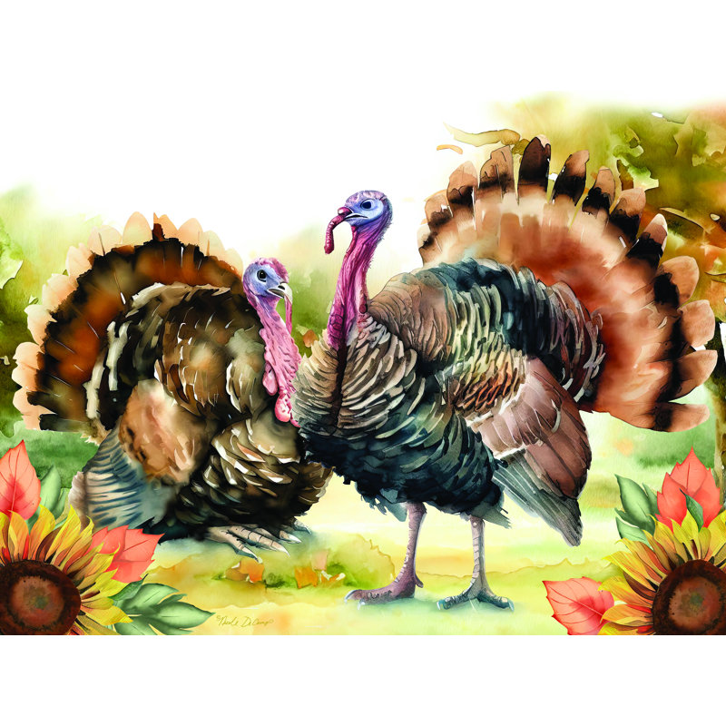 Elegant Thanksgiving Turkey Pair, 32" H x 48" W