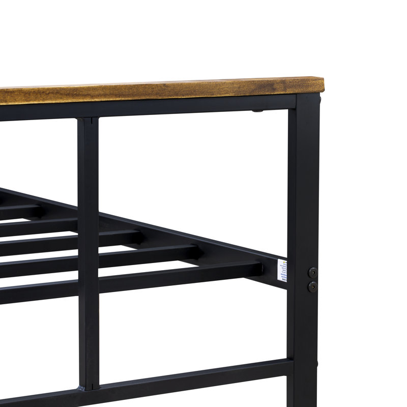 Lit double Ingram avec 7 pieds en métal - Lit somptueux thermolaqué noir, Complète
