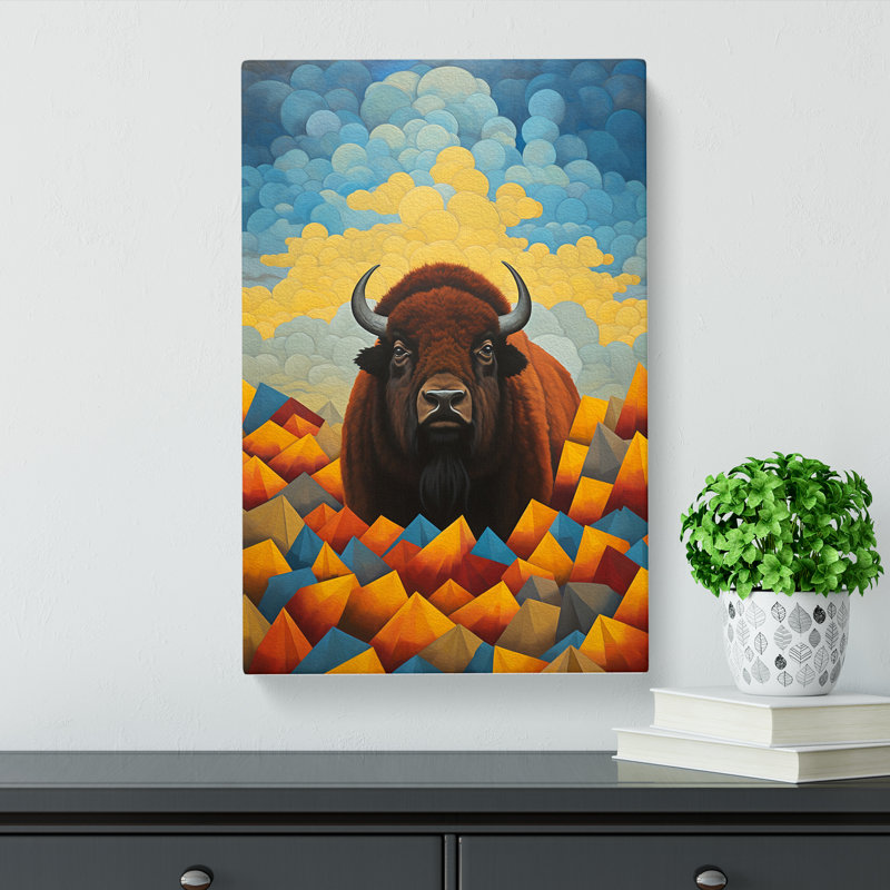 Bison Dadaism - Wrapped Canvas Print, 50cm H x 35cm W x 3cm D