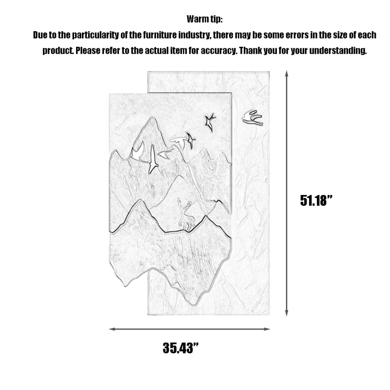 Décoration murale haut de gamme à éclairage rétro avec ceinture en grès, H 51,18 po x l 35,43 po x P 1,57 po