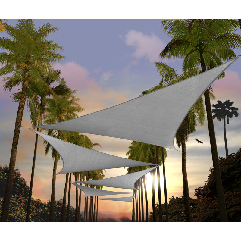 Voile d'ombrage triangulaire Amgo avec trousse de quincaillerie et corde 200 g / m², blocage UV 95%, 10 pi x 10 pi x 14 pi