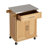 Compact Bamboo Rolling Kitchen Cart with Stainless Steel Top, Natural Finish