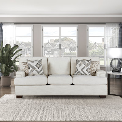 Andover 91" Modern & Contemporary Chenille Sofa with Complete Accent Package, Reversible Cushions with Removable Covers