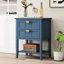 Table d'appoint à 2 tiroirs de style américain, idéale pour la chambre à coucher, le salon et l'espace d'étude. Capacité de charge de 130 livres. Mélange avec de l'artisanat. Teint manuellement pour améliorer la qualité du grain de bois. Glissoire préinstallée
