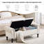 Banc de rangement capitonné capitonné avec accents cloutés et accoudoirs courbés-752466778
