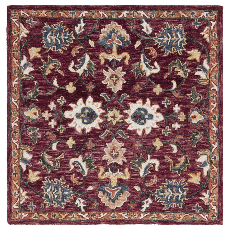Tapis du sud-ouest en laine 0,15 touffeté à la main Vahakn, Carré 5 pi