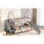 Lit simple superposé avec escalier et glissade - Métal argenté pour optimiser l'espace dans la chambre à coucher-118035434
