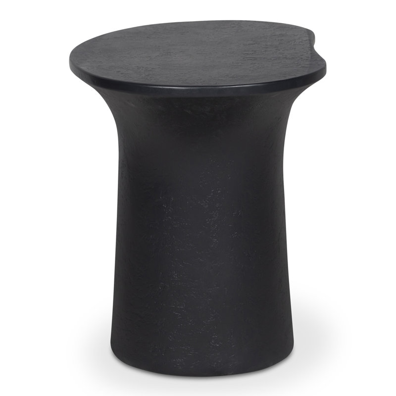 Yumi Outdoor Oval Side Table, Black