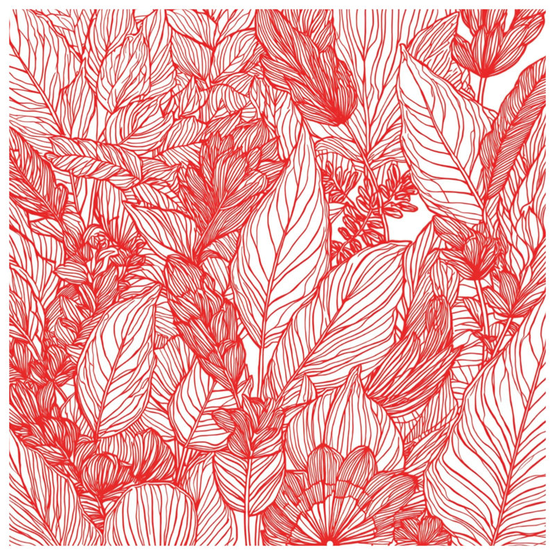 Édredon Floral Line Art Illustration, Simple extra long