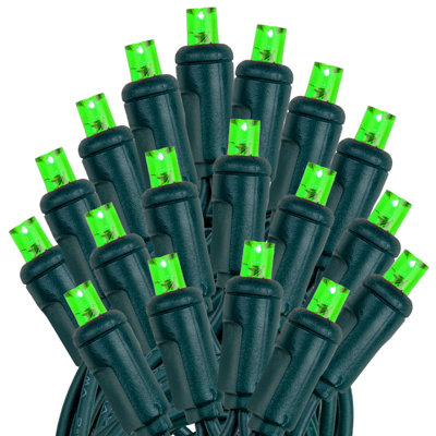 70 Light Pure LED Christmas Mini String Light Set, UL Listed Indoor/Outdoor, Green Wire, 35 Feet