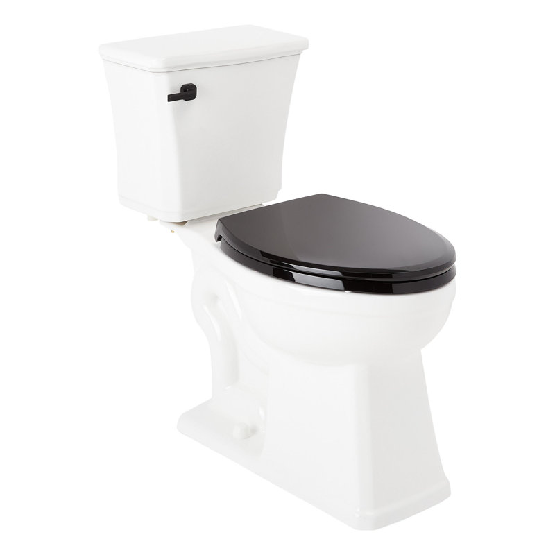 Toilette allongée deux pièces Benbrook 1,28 GPF, Noir / noir mat