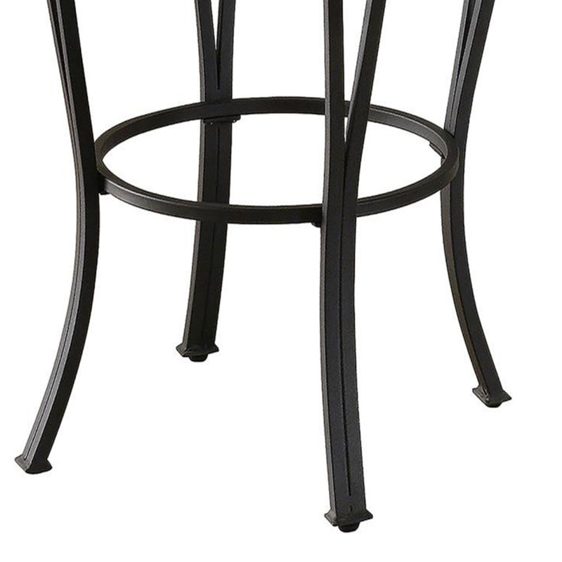 Black Swivel Bar Stool With Upholstered Seat