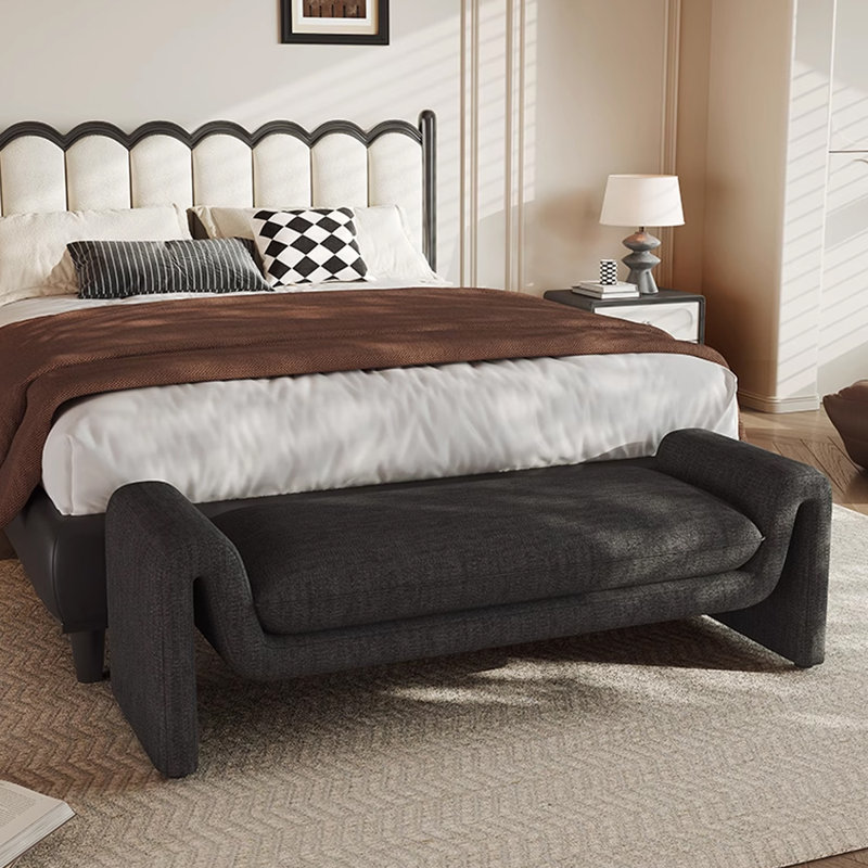 Upholstered Bench, Black