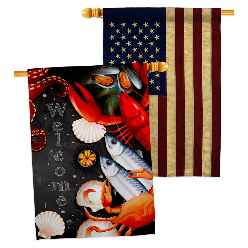 Double Sided 40'' H x 28'' W Polyester House Flag